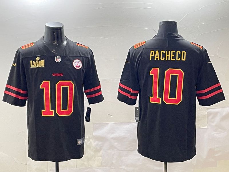 Men Kansas City Chiefs 10 Pacheco Black 2025 Nike Vapor Limited NFL Jersey style 3